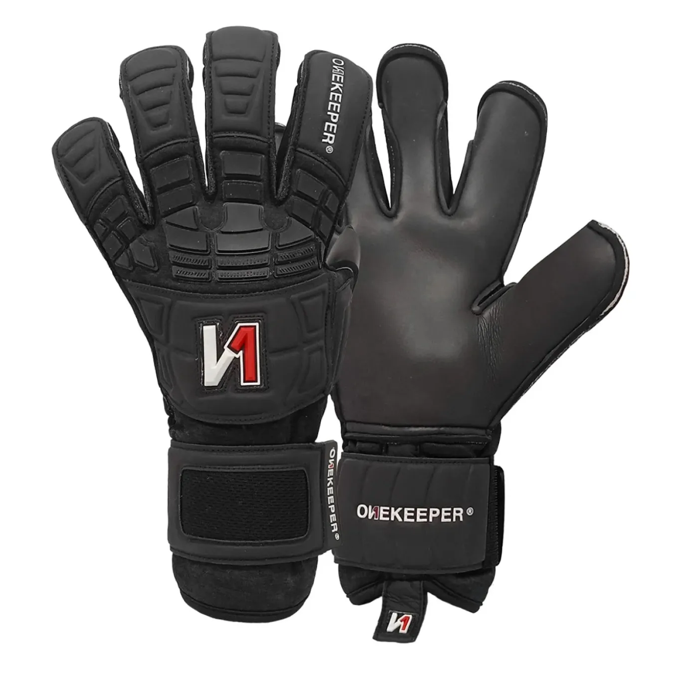 Onekeeper Solid Black Keepershandschoenen Kids Zwart