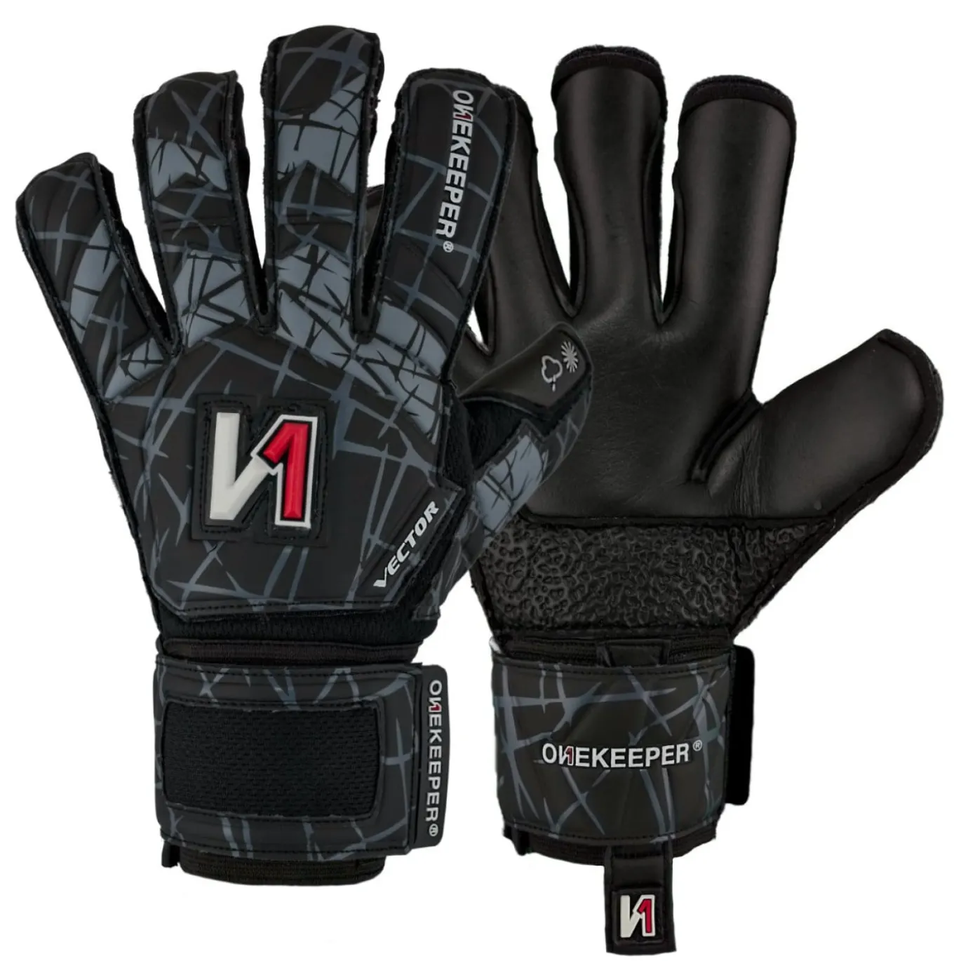 Onekeeper Vector Evolution Keepershandschoenen Kids Zwart Grijs Wit