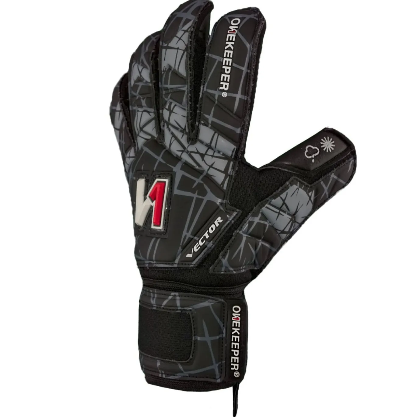 Onekeeper Vector Evolution Keepershandschoenen Kids Zwart Grijs Wit