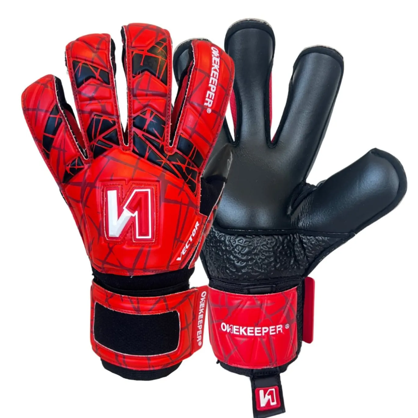 Onekeeper Vector Evolution Keepershandschoenen Kids Rood Zwart Wit