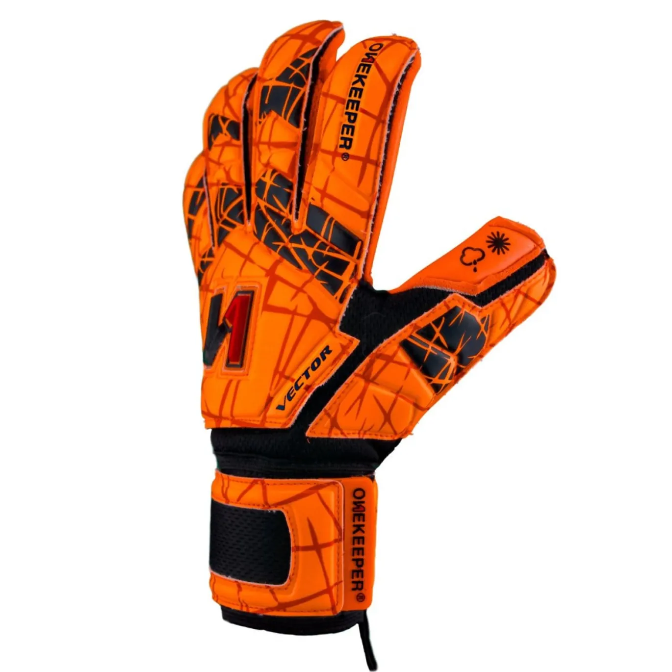 Onekeeper Vector Evolution Keepershandschoenen Kids Oranje Zwart Rood