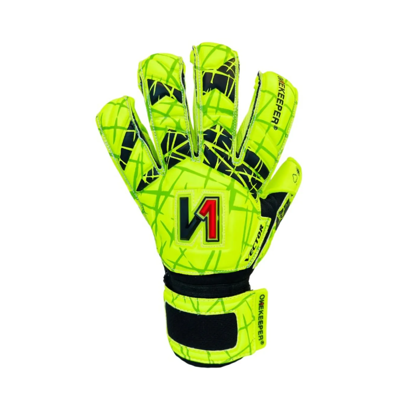 Onekeeper Vector Evolution Keepershandschoenen Kids Fluorgeel Zwart Rood