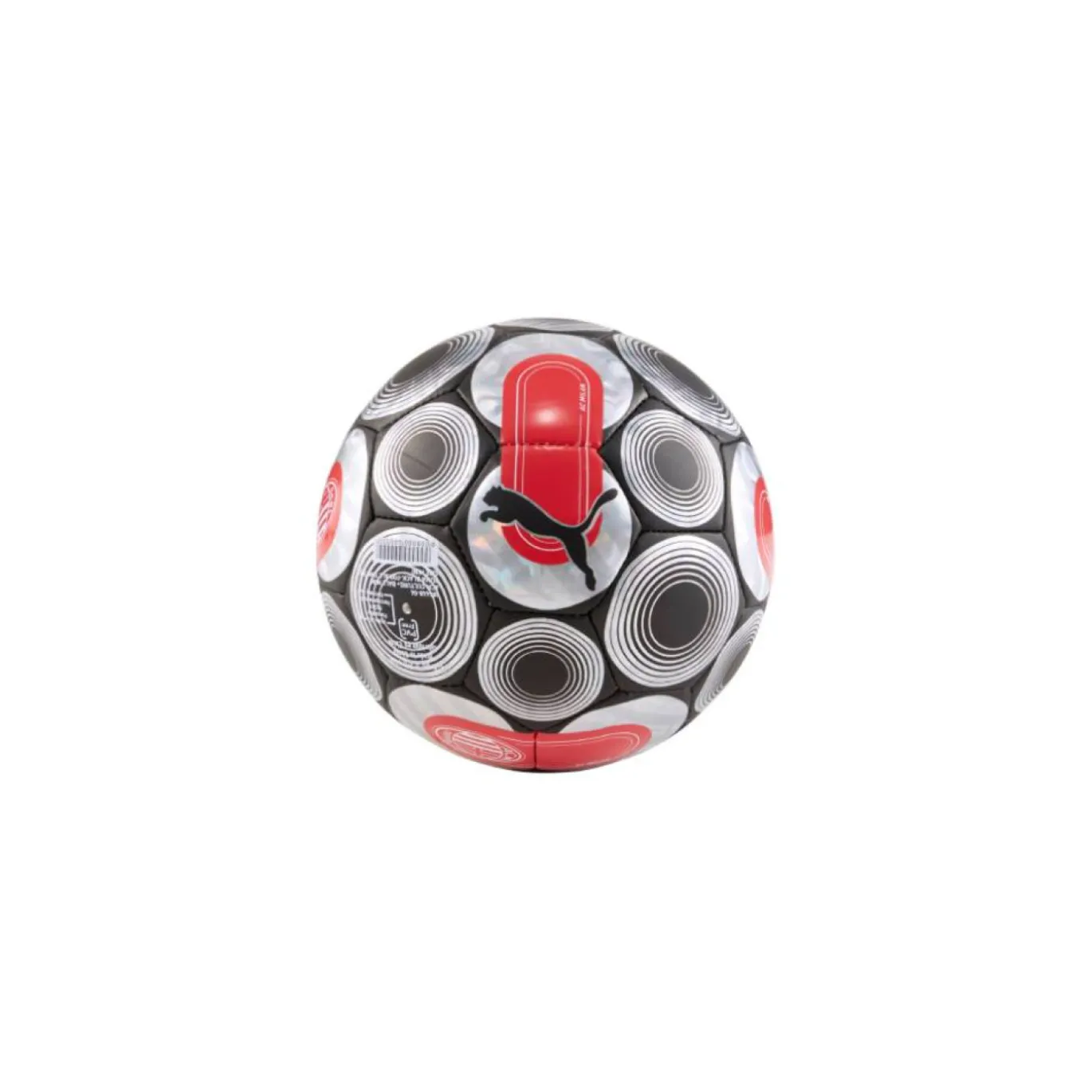 PUMA AC Milan Culture+ Mini Voetbal Maat 1 Zwart Zilver Rood