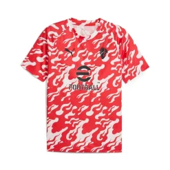 PUMA AC Milan Pre-Match Trainingsshirt 2025-2026 Wit Rood