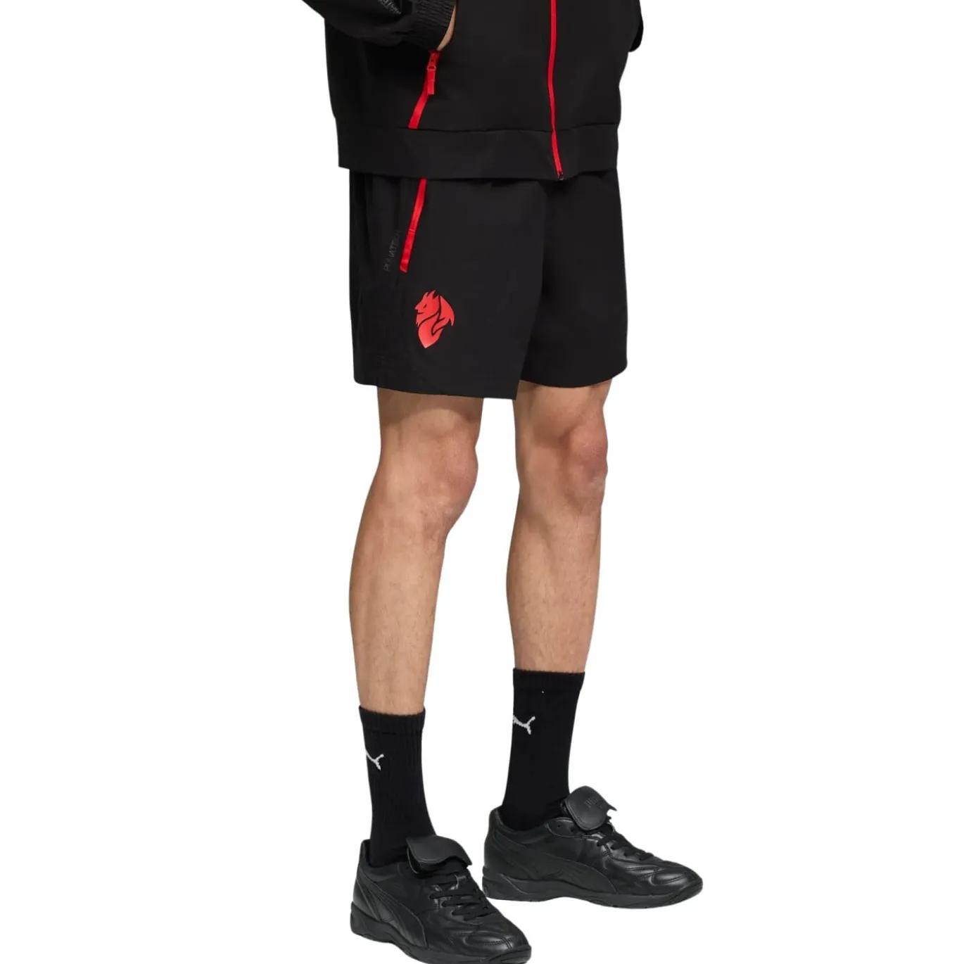 PUMA AC Milan Pumatech Broekje Woven 2025-2026 Zwart Rood