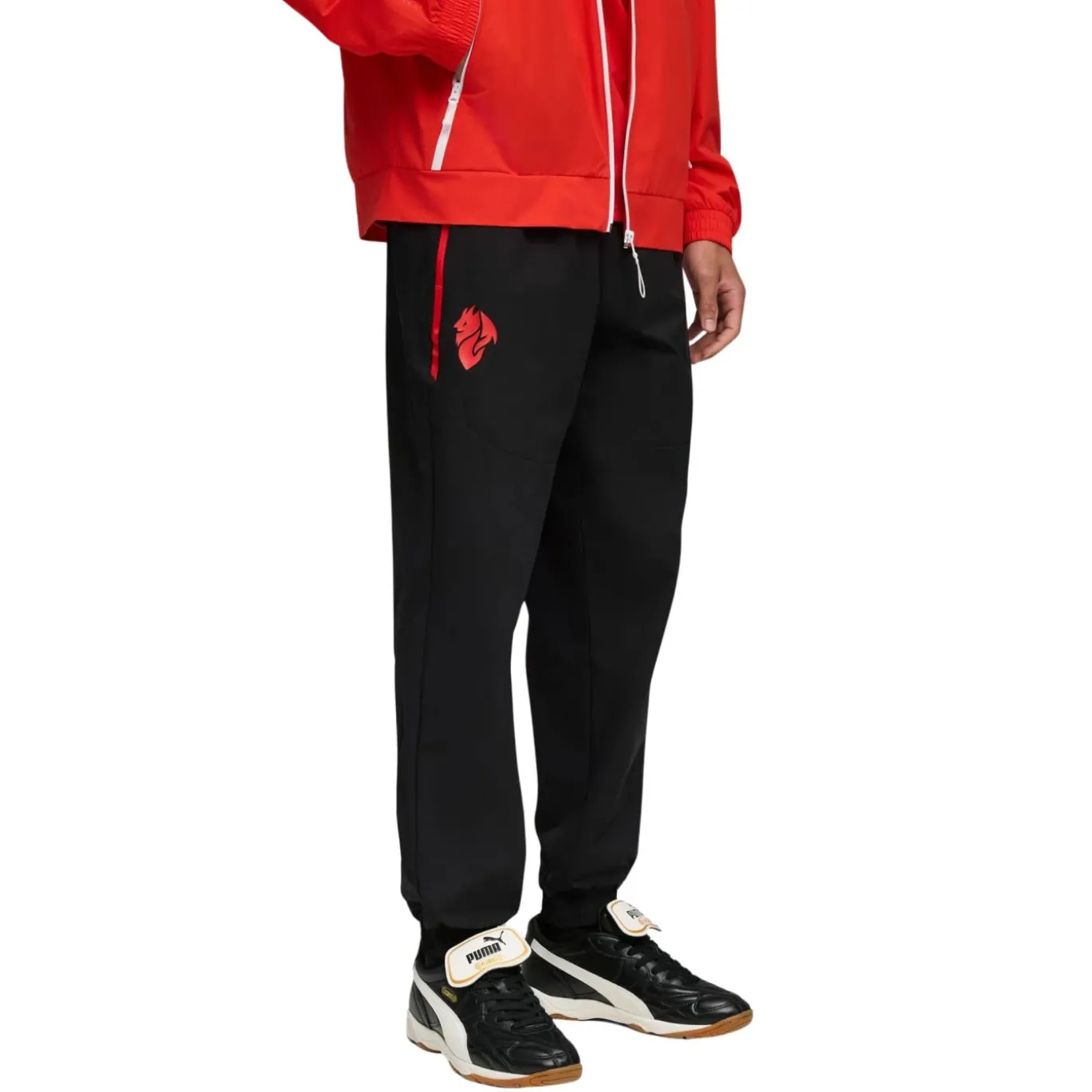 PUMA AC Milan Pumatech Trainingsbroek Woven 2025-2026 Zwart Rood