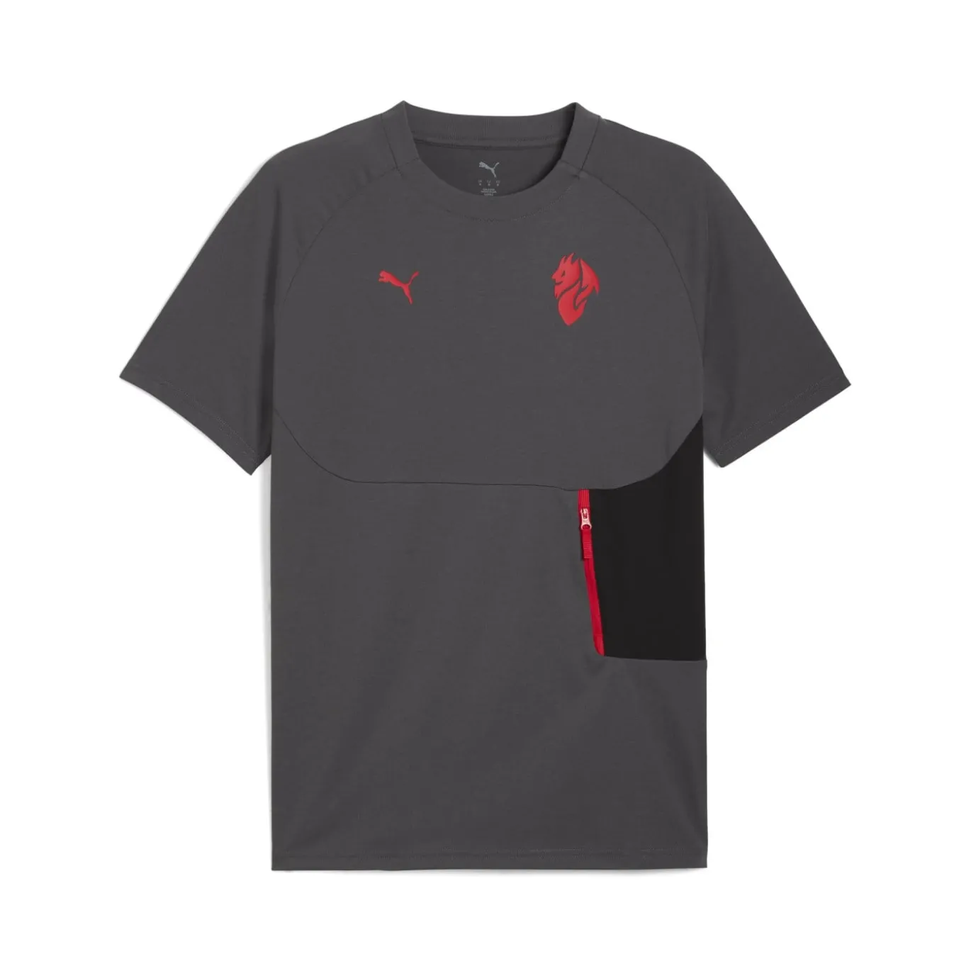 PUMA AC Milan Pumatech T-Shirt 2025-2026 Grijs Rood Zwart