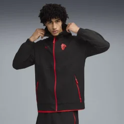 PUMA AC Milan Pumatech Woven Trainingspak Hooded Full-Zip 2025-2026 Zwart Rood
