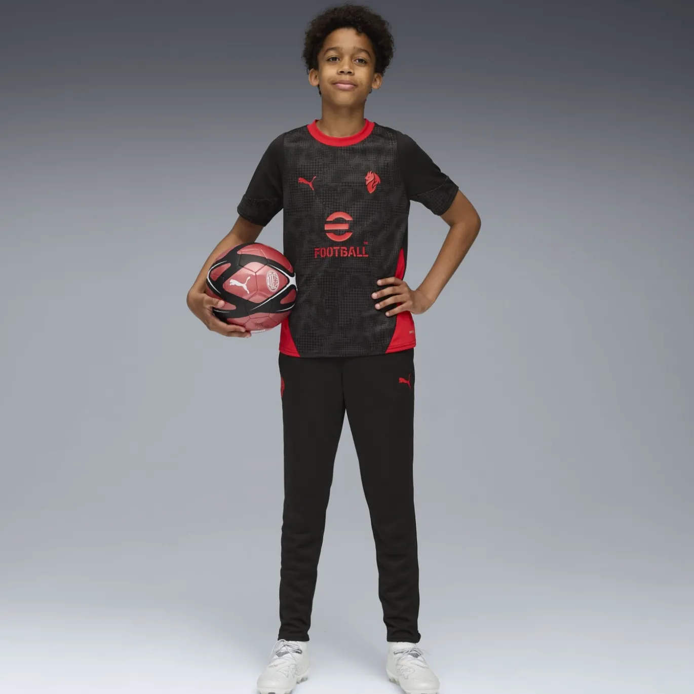 PUMA AC Milan Trainingsbroek 2025-2026 Kids Zwart Rood