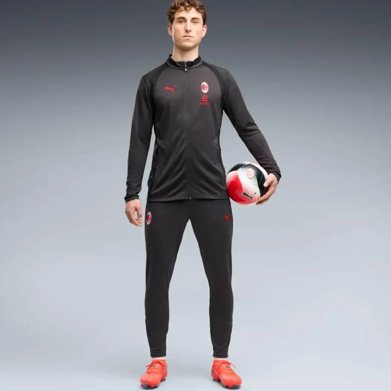 PUMA AC Milan Trainingsbroek 2026-2027 Donkergrijs Rood