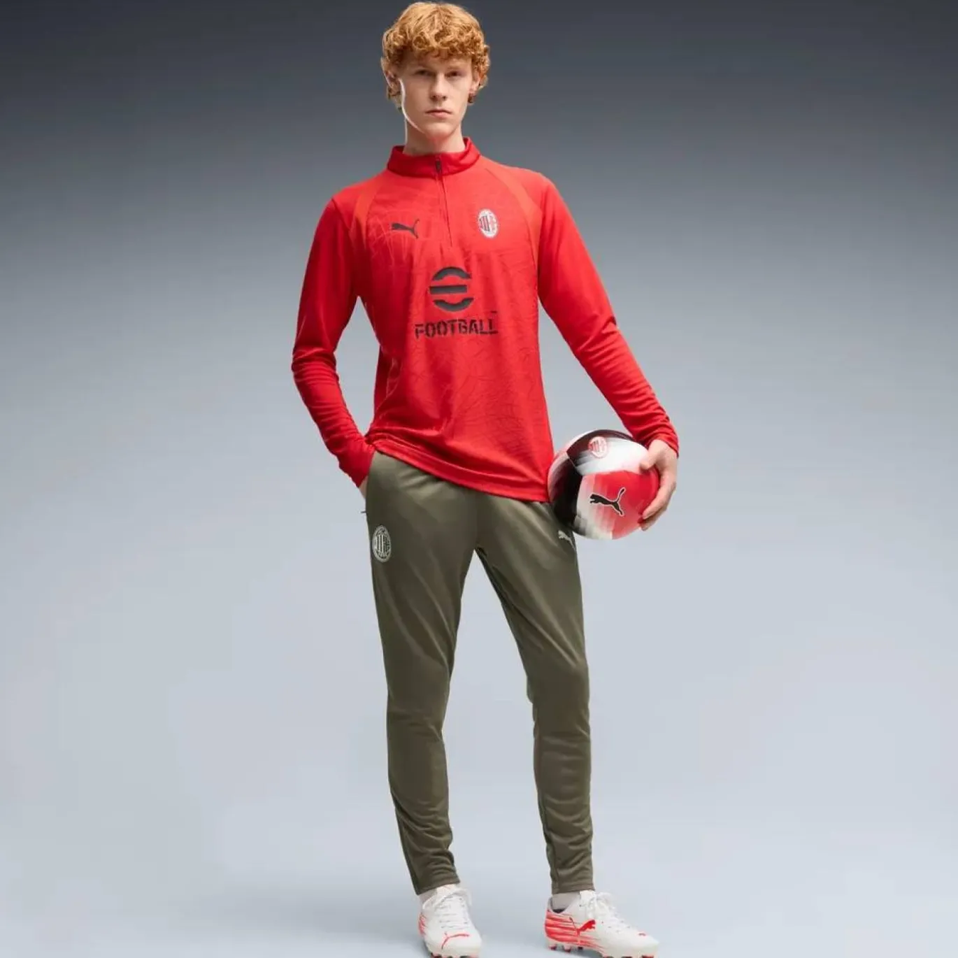 PUMA AC Milan Trainingsbroek 2026-2027 Donkergroen Rood Wit