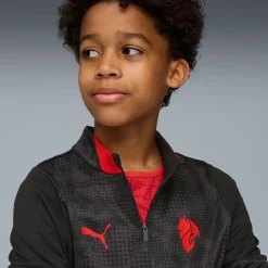 PUMA AC Milan Trainingspak 1/4-Zip 2025-2026 Kids Zwart Rood