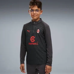 PUMA AC Milan Trainingspak 1/4-Zip 2026-2027 Kids Donkergrijs Rood