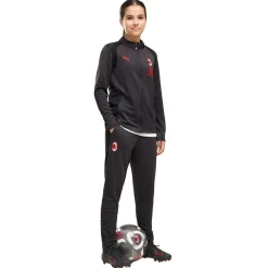 PUMA AC Milan Trainingspak 1/4-Zip 2026-2027 Kids Donkergrijs Rood