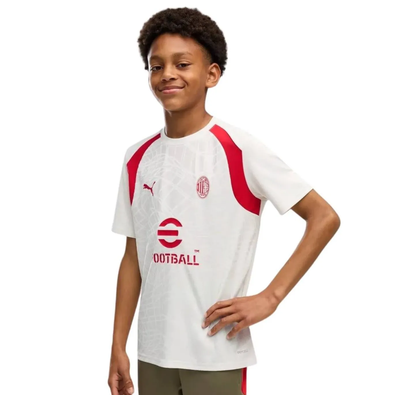 PUMA AC Milan Trainingsset 2026-2027 Kids Lichtgrijs Donkergroen Rood