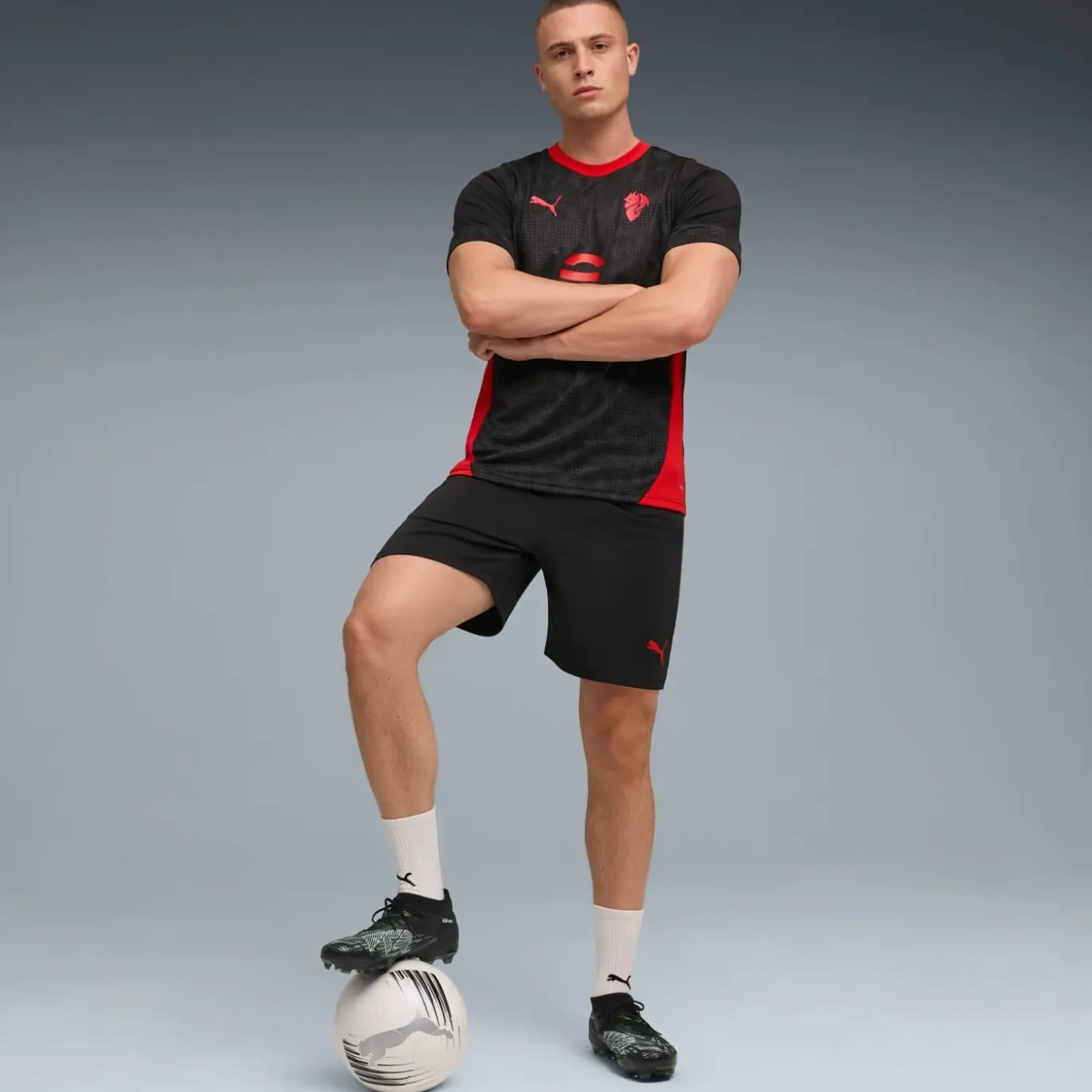 PUMA AC Milan Trainingsshirt 2025-2026 Zwart Rood