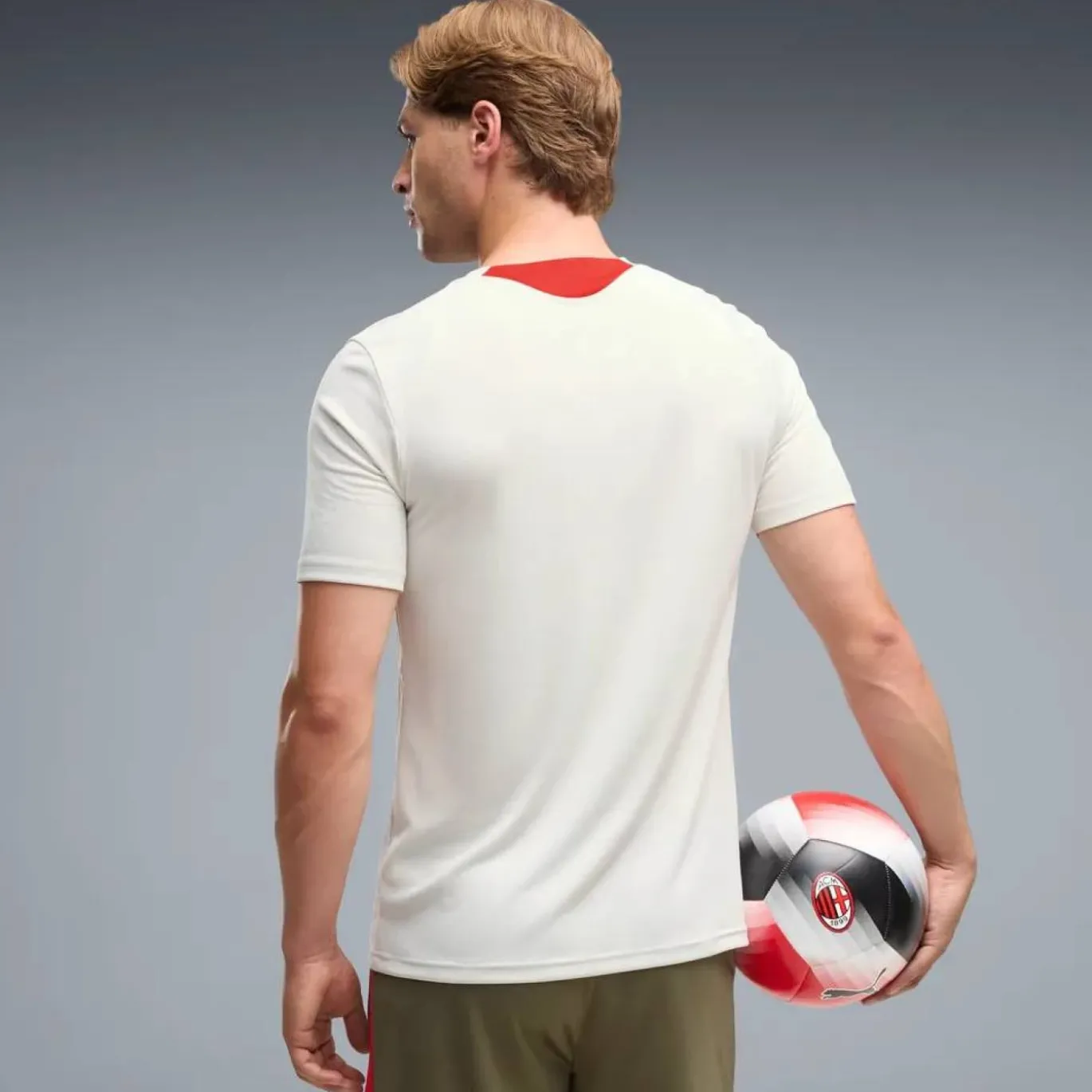 PUMA AC Milan Trainingsshirt 2026-2027 Lichtgrijs Rood