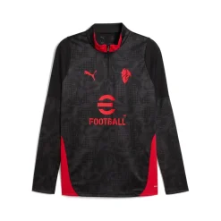 PUMA AC Milan Trainingstrui 1/4-Zip 2025-2026 Zwart Rood