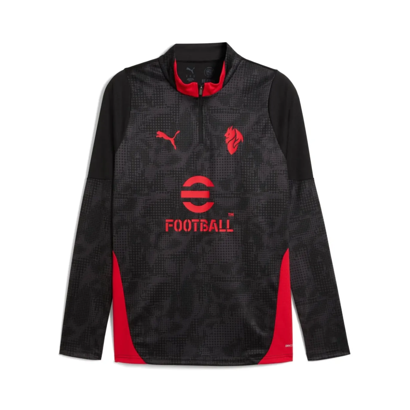 PUMA AC Milan Trainingstrui 1/4-Zip 2025-2026 Zwart Rood