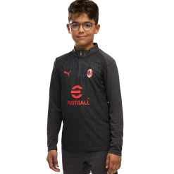 PUMA AC Milan Trainingstrui 1/4-Zip 2026-2027 Kids Donkergrijs Rood