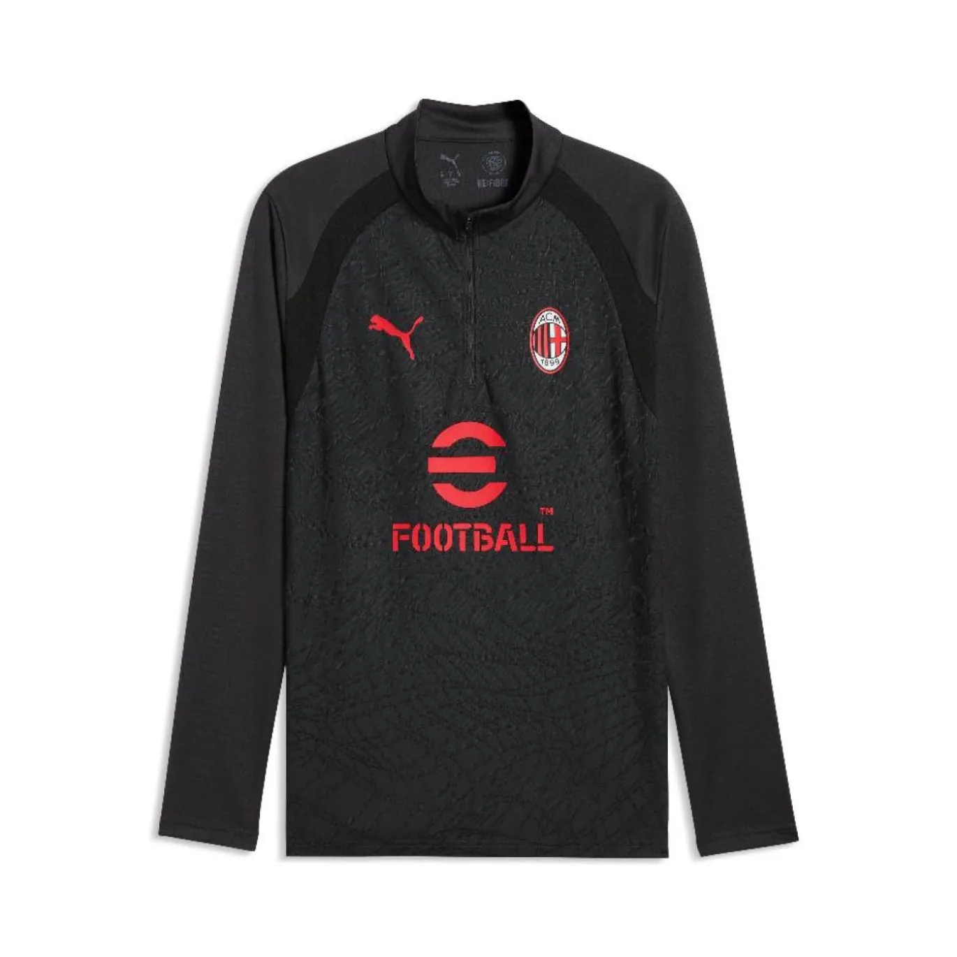 PUMA AC Milan Trainingstrui 1/4-Zip 2026-2027 Donkergrijs Rood