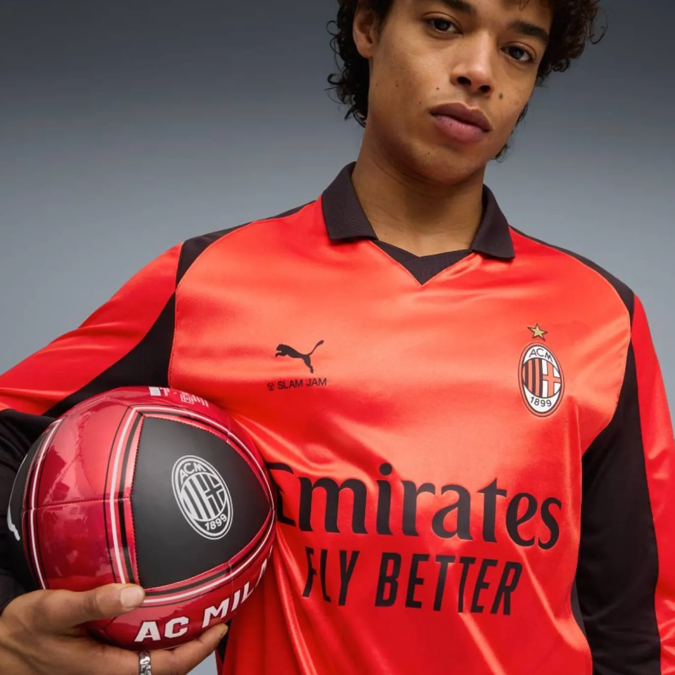 PUMA AC Milan X Slam Jam 4e Shirt Lange Mouwen 2025-2026 Rood