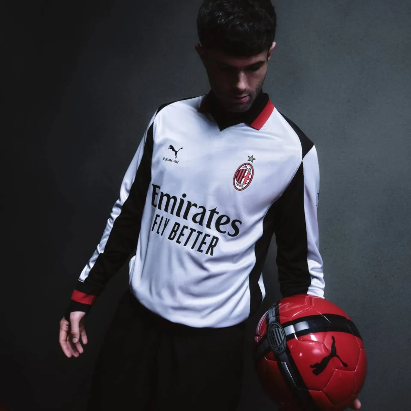 PUMA AC Milan X Slam Jam 4e Shirt Lange Mouwen 2025-2026 Zilver
