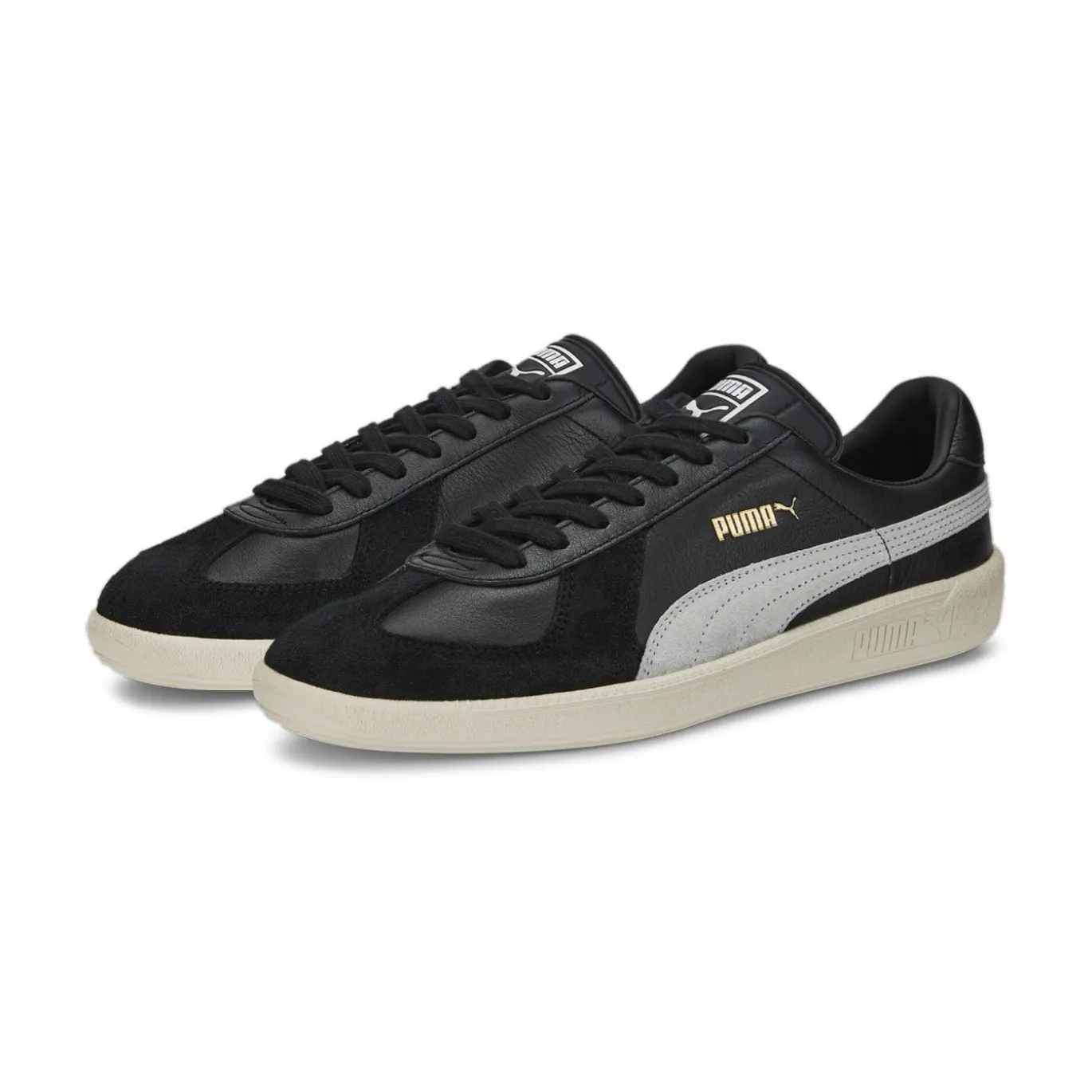 PUMA Army Trainer Sneakers Zwart Lichtgrijs Goud Wit