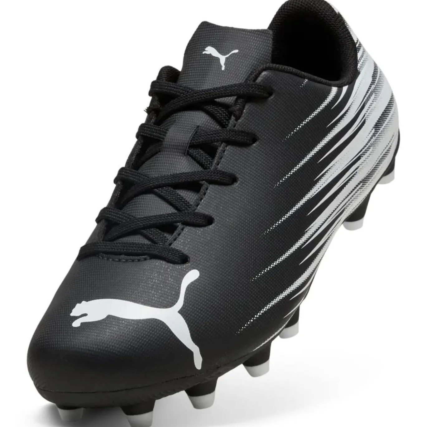 PUMA Attacanto II Gras / Kunstgras Voetbalschoenen (MG) Kids Zwart Wit