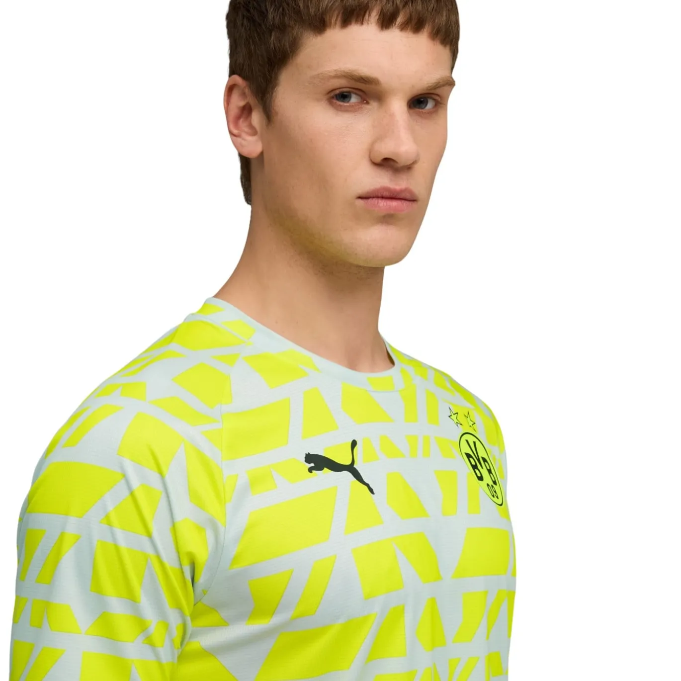 PUMA Borussia Dortmund Pre-Match Trainingsshirt 2025-2026 Zilver Geel