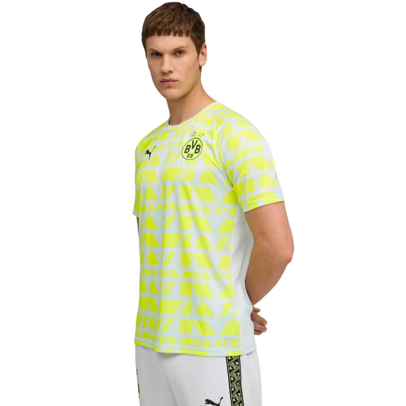 PUMA Borussia Dortmund Pre-Match Trainingsshirt 2025-2026 Zilver Geel