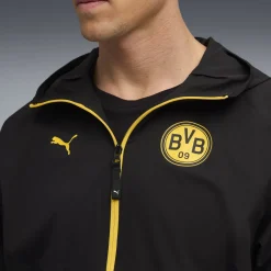 PUMA Borussia Dortmund Pumatech Woven Trainingspak Hooded Full-Zip 2025-2026 Zwart Geel