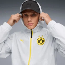 PUMA Borussia Dortmund Pumatech Woven Trainingspak Hooded Full-Zip 2025-2026 Zilver Geel