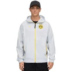 PUMA Borussia Dortmund Pumatech Woven Trainingspak Hooded Full-Zip 2025-2026 Zilver Geel