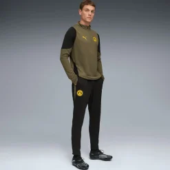 PUMA Borussia Dortmund Trainingstrui 1/4-Zip 2025-2026 Olijfgroen Zwart