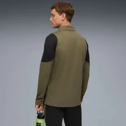 PUMA Borussia Dortmund Trainingstrui 1/4-Zip 2025-2026 Olijfgroen Zwart