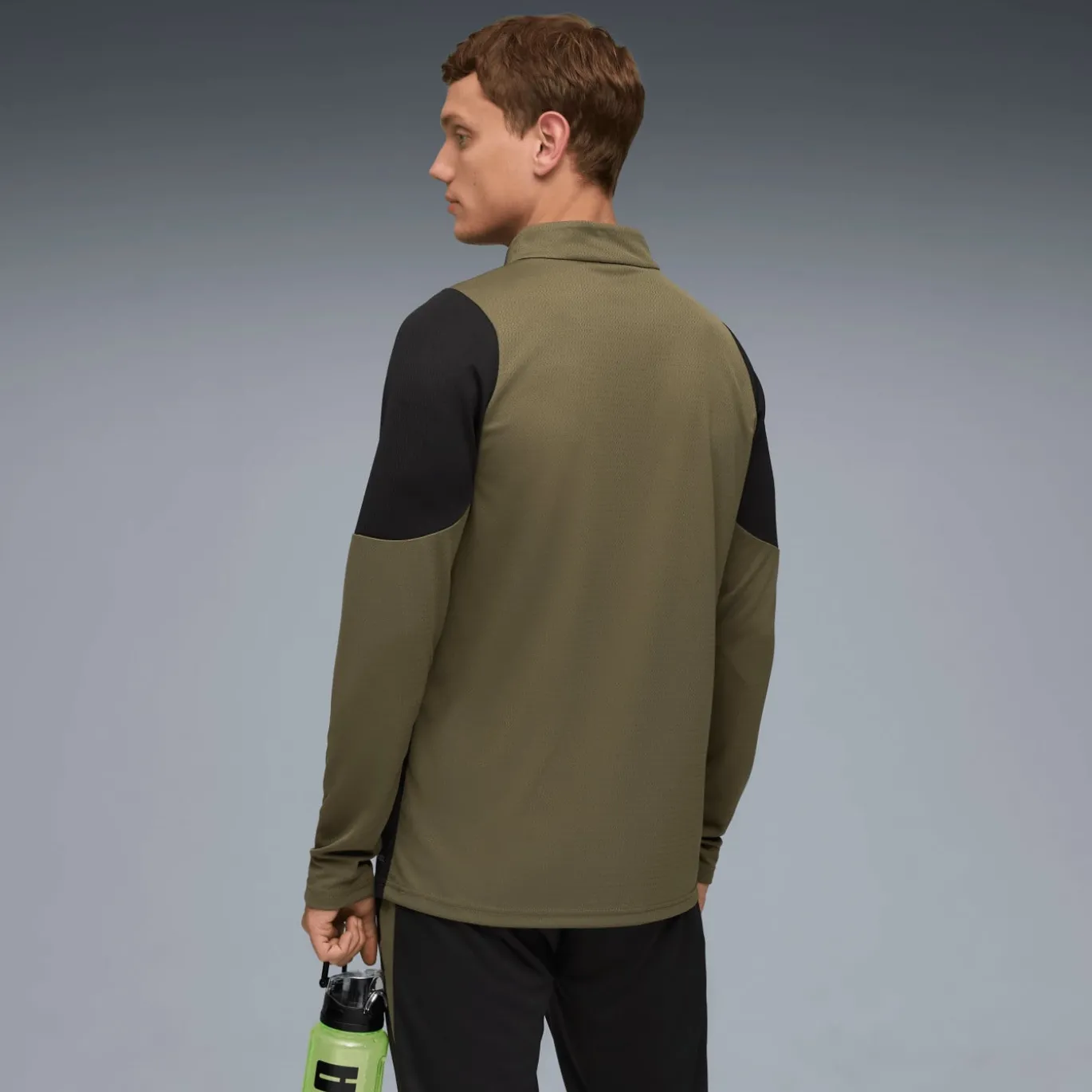 PUMA Borussia Dortmund Trainingstrui 1/4-Zip 2025-2026 Olijfgroen Zwart