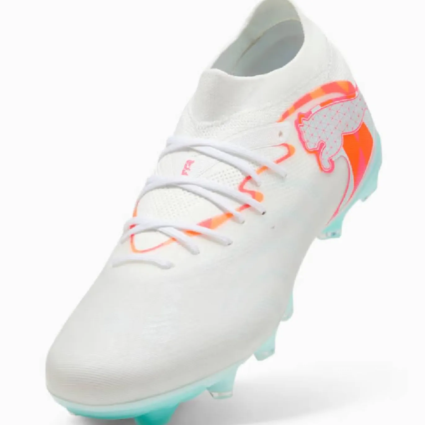 PUMA Future 9 Match Brilliance Gras / Kunstgras Voetbalschoenen (MG) Dames Wit Feloranje Roze Lichtblauw