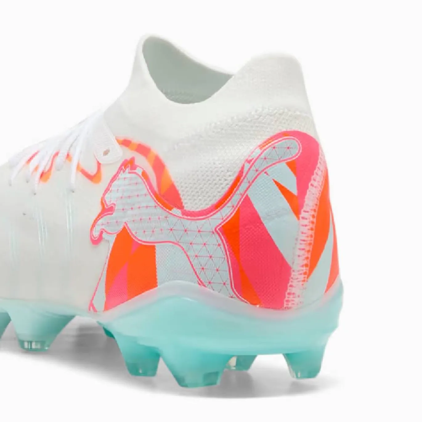 PUMA Future 9 Match Brilliance Gras / Kunstgras Voetbalschoenen (MG) Dames Wit Feloranje Roze Lichtblauw
