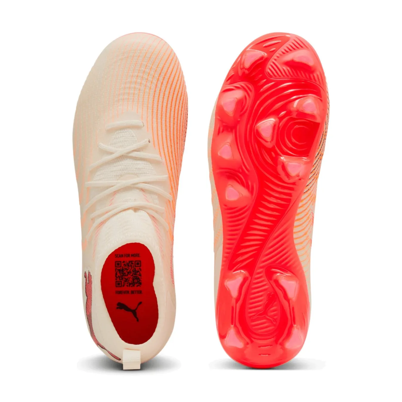 PUMA Future 9 Match Gras / Kunstgras Voetbalschoenen (MG) Kids Gebroken Wit Zwart Roze