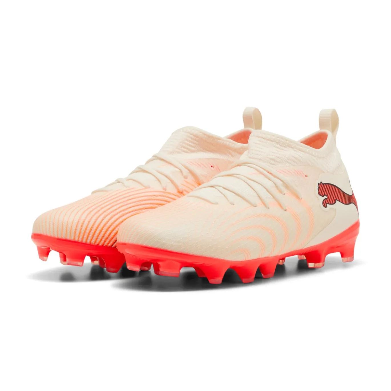 PUMA Future 9 Match Gras / Kunstgras Voetbalschoenen (MG) Kids Gebroken Wit Zwart Roze