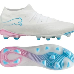 PUMA Future 9 Match Gras / Kunstgras Voetbalschoenen (MG) Wit Felblauw Felroze
