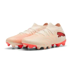 PUMA Future 9 Match Gras / Kunstgras Voetbalschoenen (MG) Gebroken Wit Zwart Roze