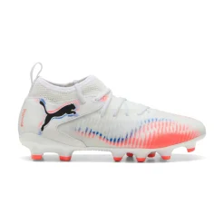PUMA Future 8 Match Gras / Kunstgras Voetbalschoenen (MG) Kids Wit Felrood Blauw