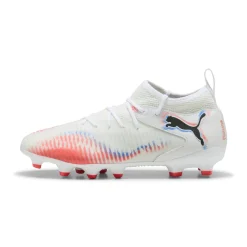 PUMA Future 8 Match Gras / Kunstgras Voetbalschoenen (MG) Kids Wit Felrood Blauw
