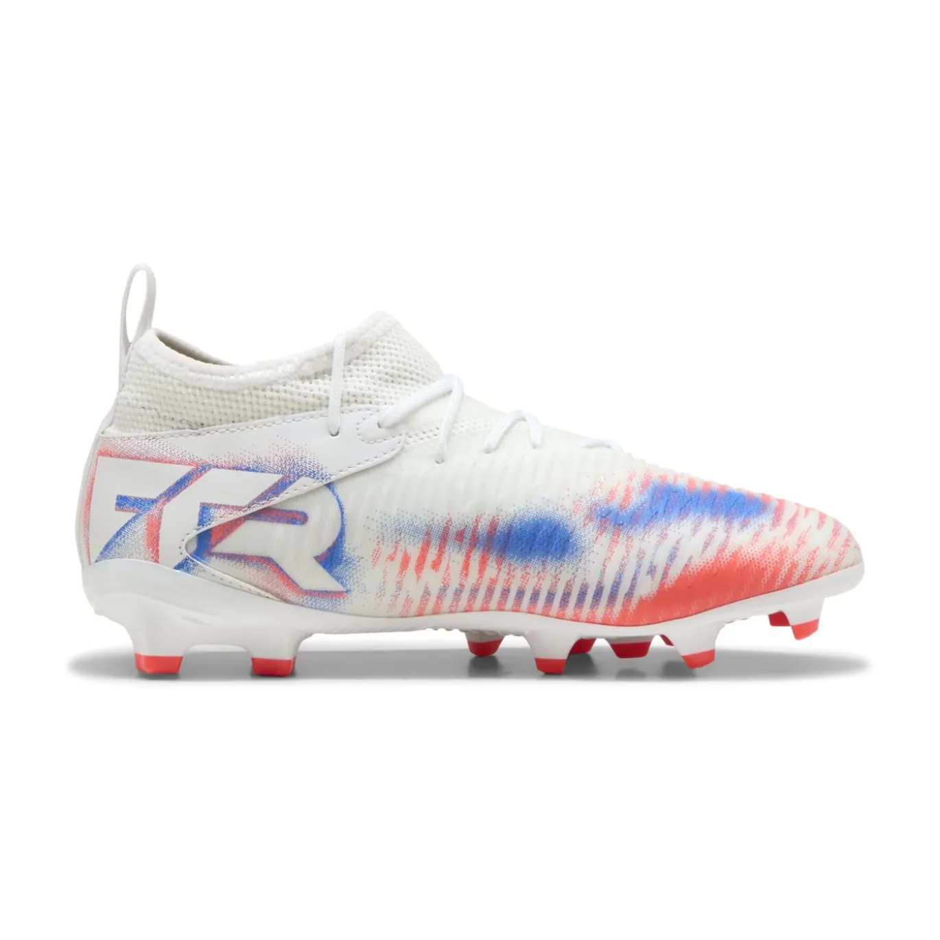 PUMA Future 8 Match Gras / Kunstgras Voetbalschoenen (MG) Kids Wit Felrood Blauw