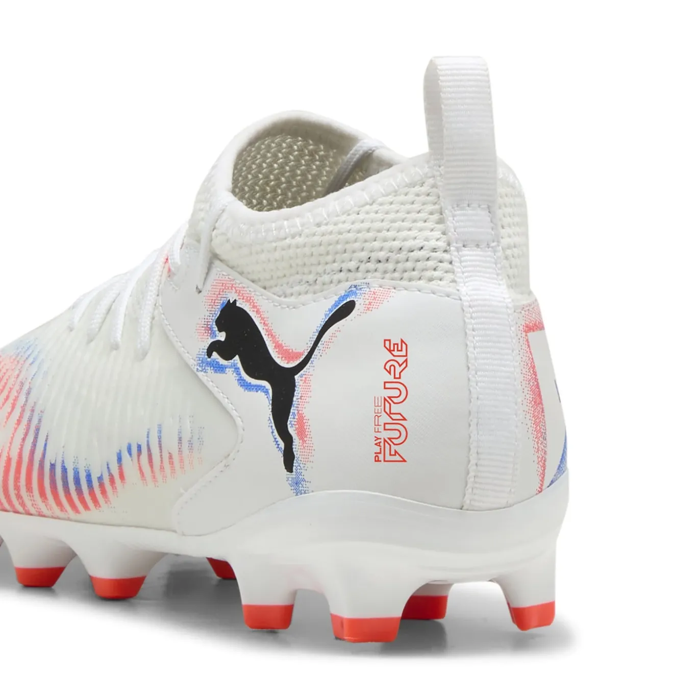 PUMA Future 8 Match Gras / Kunstgras Voetbalschoenen (MG) Kids Wit Felrood Blauw