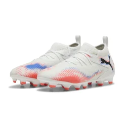 PUMA Future 8 Match Gras / Kunstgras Voetbalschoenen (MG) Kids Wit Felrood Blauw