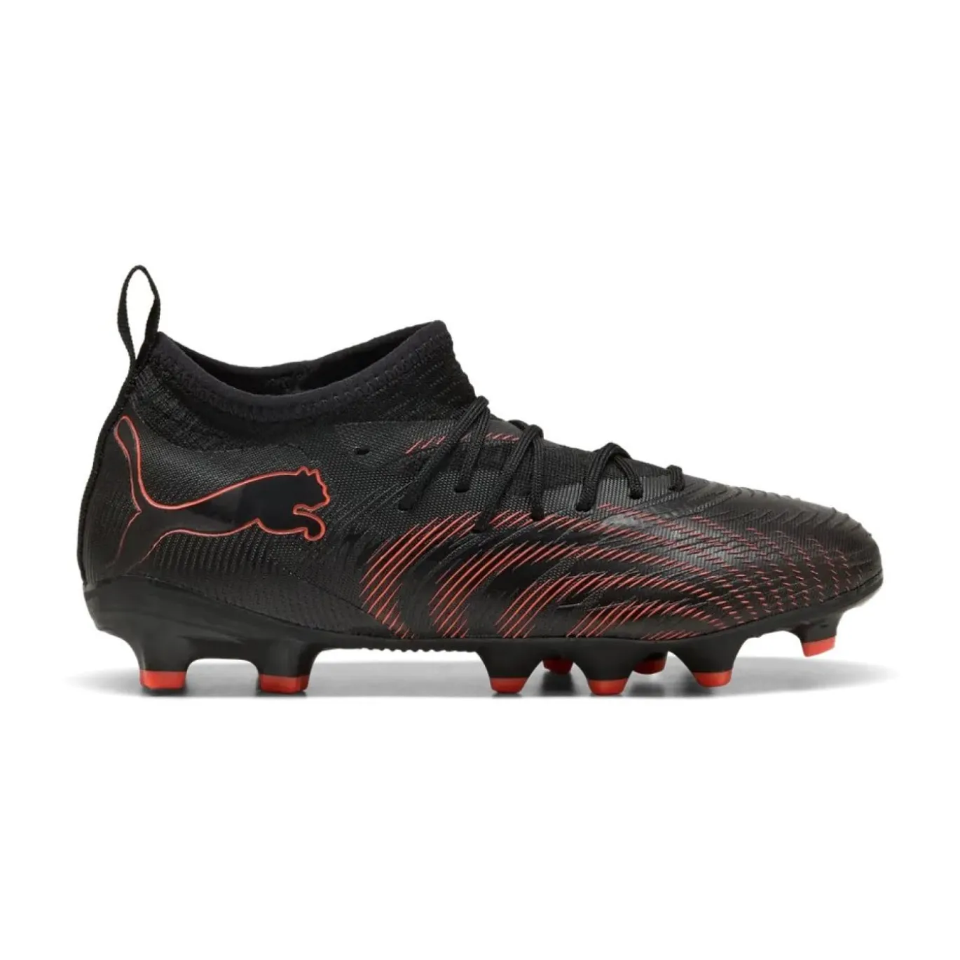 PUMA Future 9 Match Gras / Kunstgras Voetbalschoenen (MG) Kids Zwart Rood