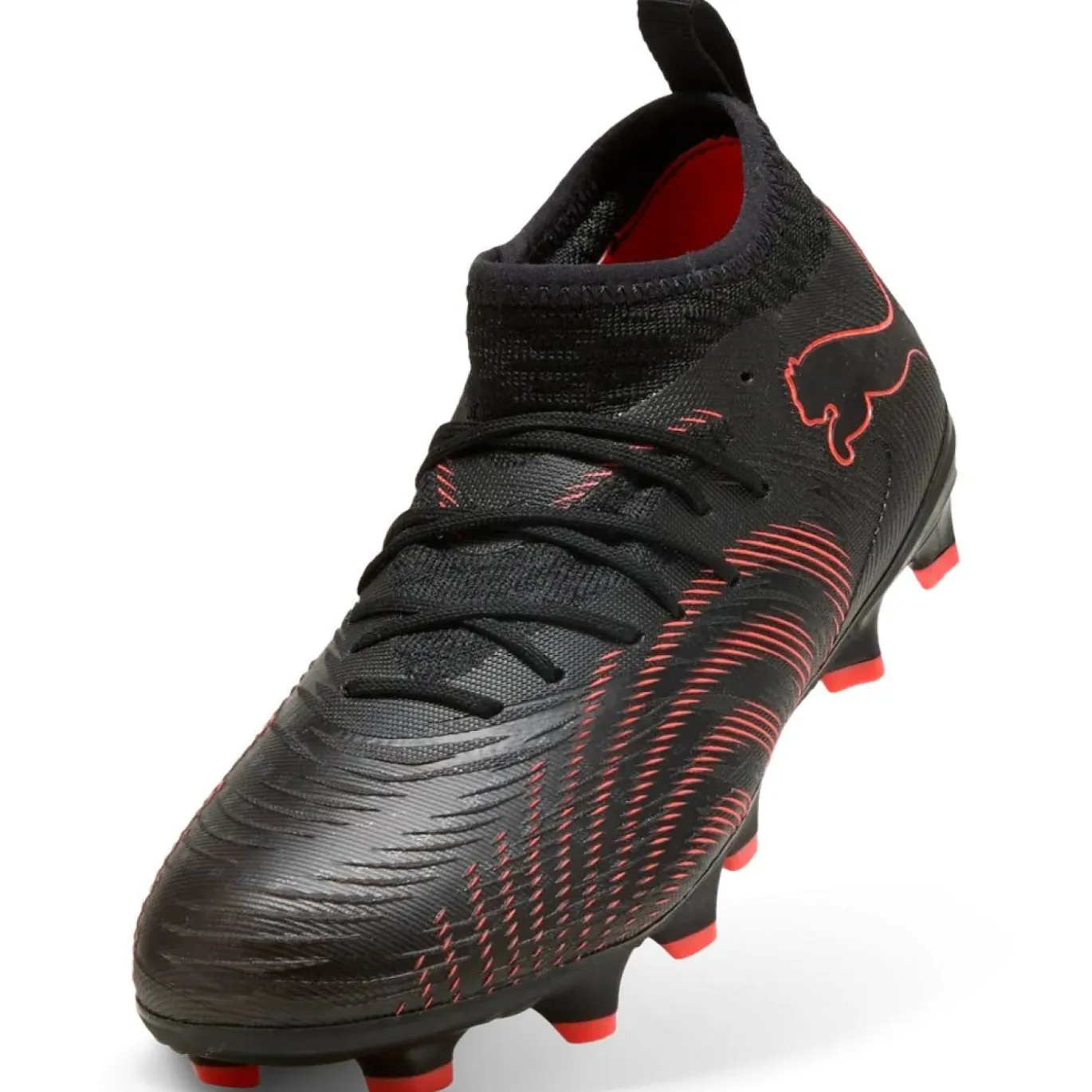PUMA Future 9 Match Gras / Kunstgras Voetbalschoenen (MG) Kids Zwart Rood